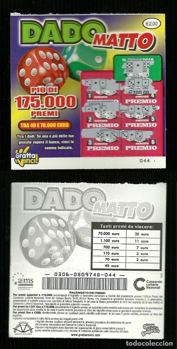 Loterie Nationale: Gratta e Vinci - Dado Matto - Lotto 0306 - 44
