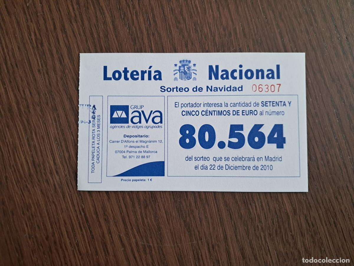 Nationale spanische Lotterie: participaci&oacute;n de loter&iacute;a de navidad de 22-12-10, grup Ava, ag&egrave;ncies de viatges, Mallorca.
