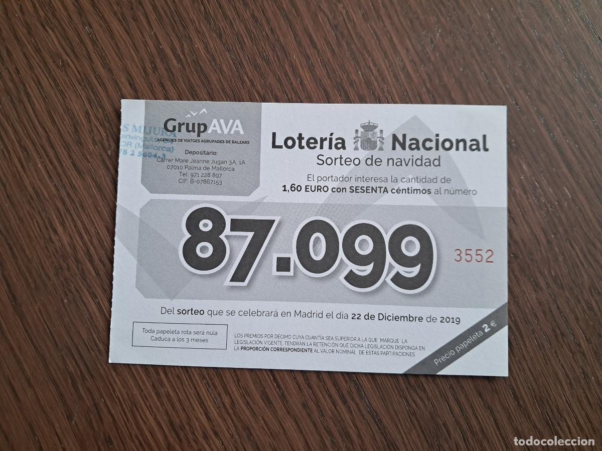 Nationale spanische Lotterie: participaci&oacute;n de loter&iacute;a de navidad de 22-12-19, grup Ava, ag&egrave;ncies de viatges, Mallorca.