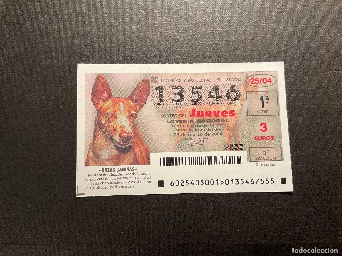 Nationale spanische Lotterie: DECIMO LOTERIA JUEVES N&ordm; 13546 SORTEO 25 A&Ntilde;O 2004