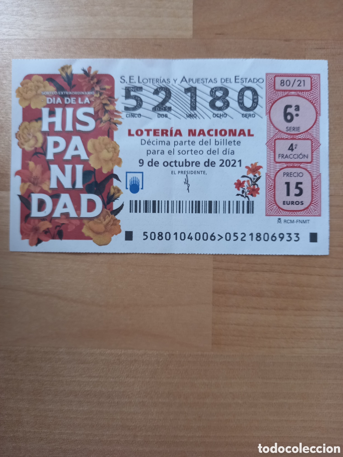 Nationale spanische Lotterie: LOTER&Iacute;A 9 OCTUBRE 2021 - SORTEO EXTRAORDINARIO D&Iacute;A DE LA HISPANIDAD