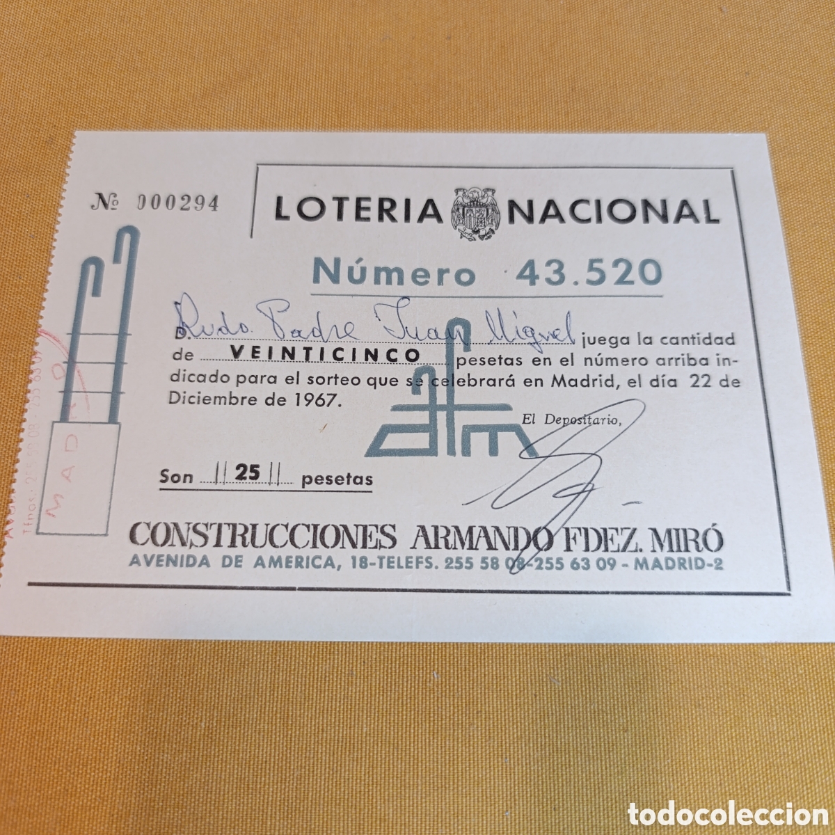 Nationale spanische Lotterie: LOTERIA NACIONAL 1967,NAVIDAD