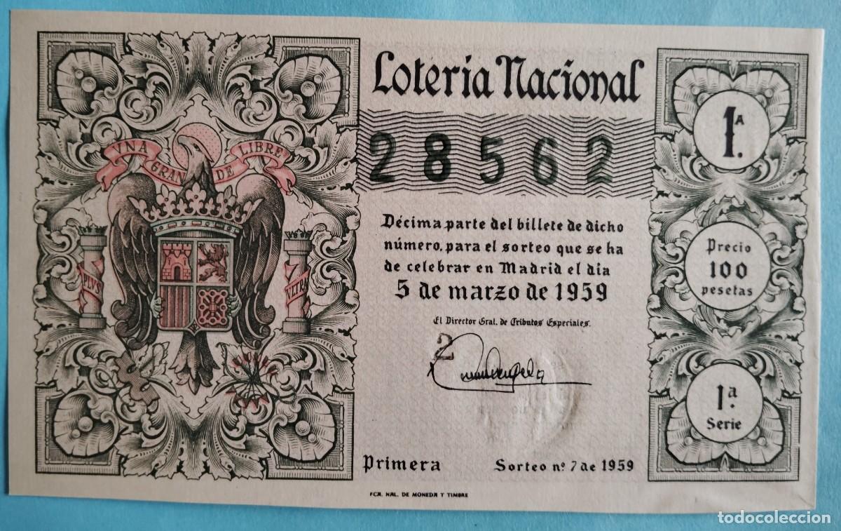 Nationale spanische Lotterie: Loter&iacute;a Nacional, a&ntilde;o 1959, sorteo 7