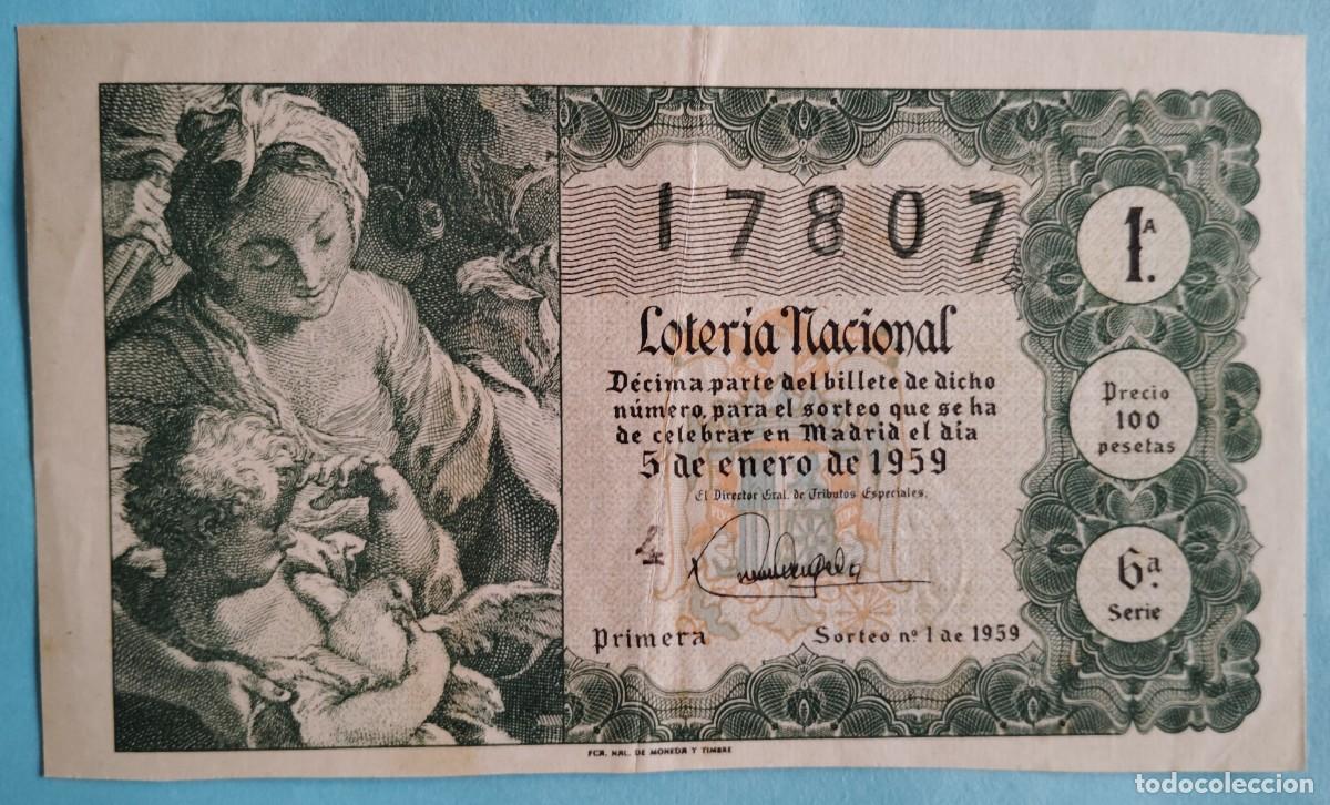 Nationale spanische Lotterie: Loter&iacute;a Nacional, a&ntilde;o 1959, sorteo 1