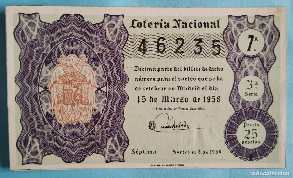 Nationale spanische Lotterie: Loter&iacute;a Nacional, a&ntilde;o 1958, sorteo 7