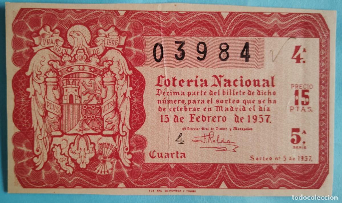 Nationale spanische Lotterie: Loter&iacute;a Nacional, a&ntilde;o 1957, sorteo 5