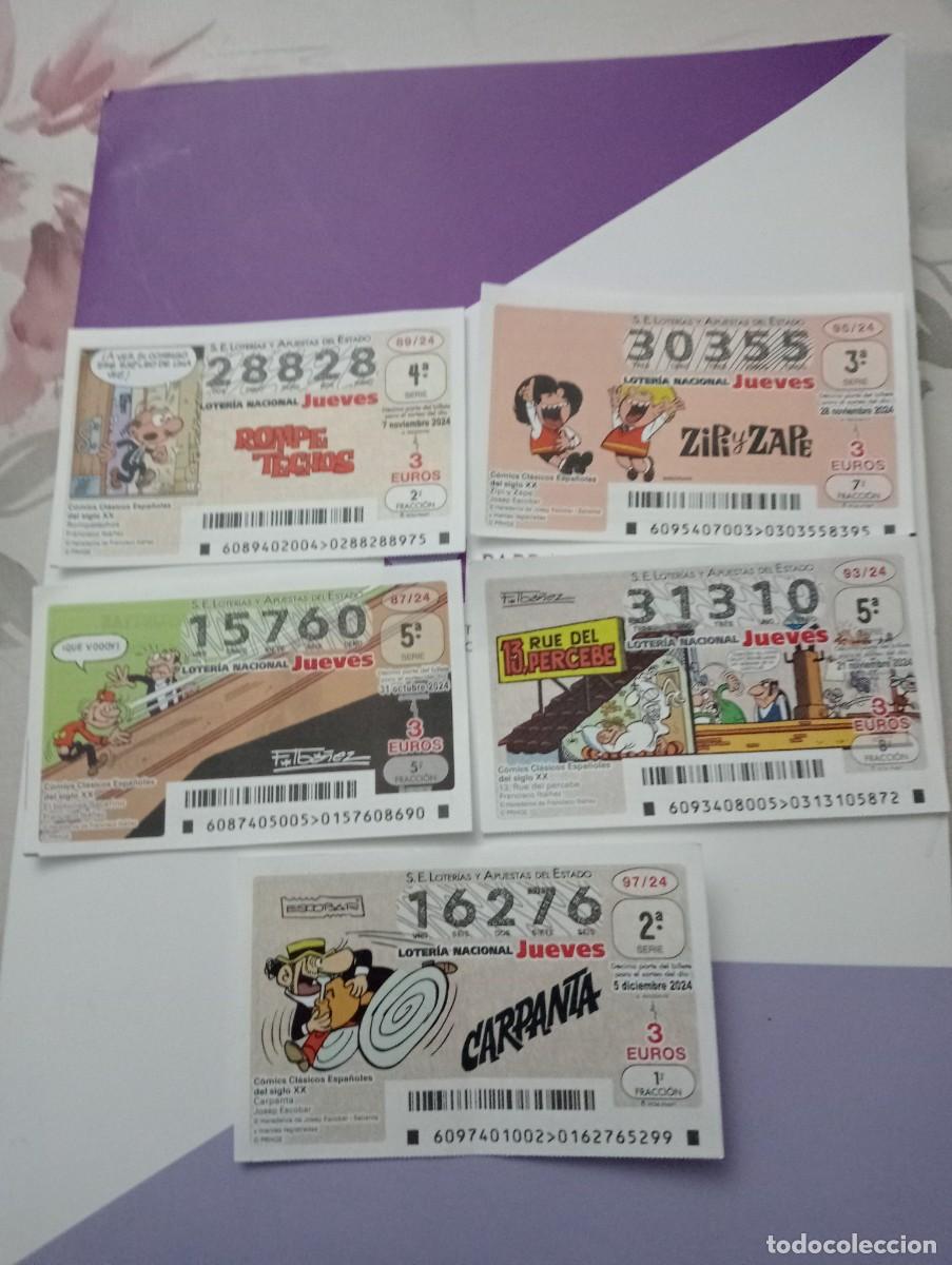 National Spanish Lottery: 5 DECIMOS DE LA LOTERIA NACIONAL A&Ntilde;O 2024 COLECCION DEDICADA A LOS COMICS