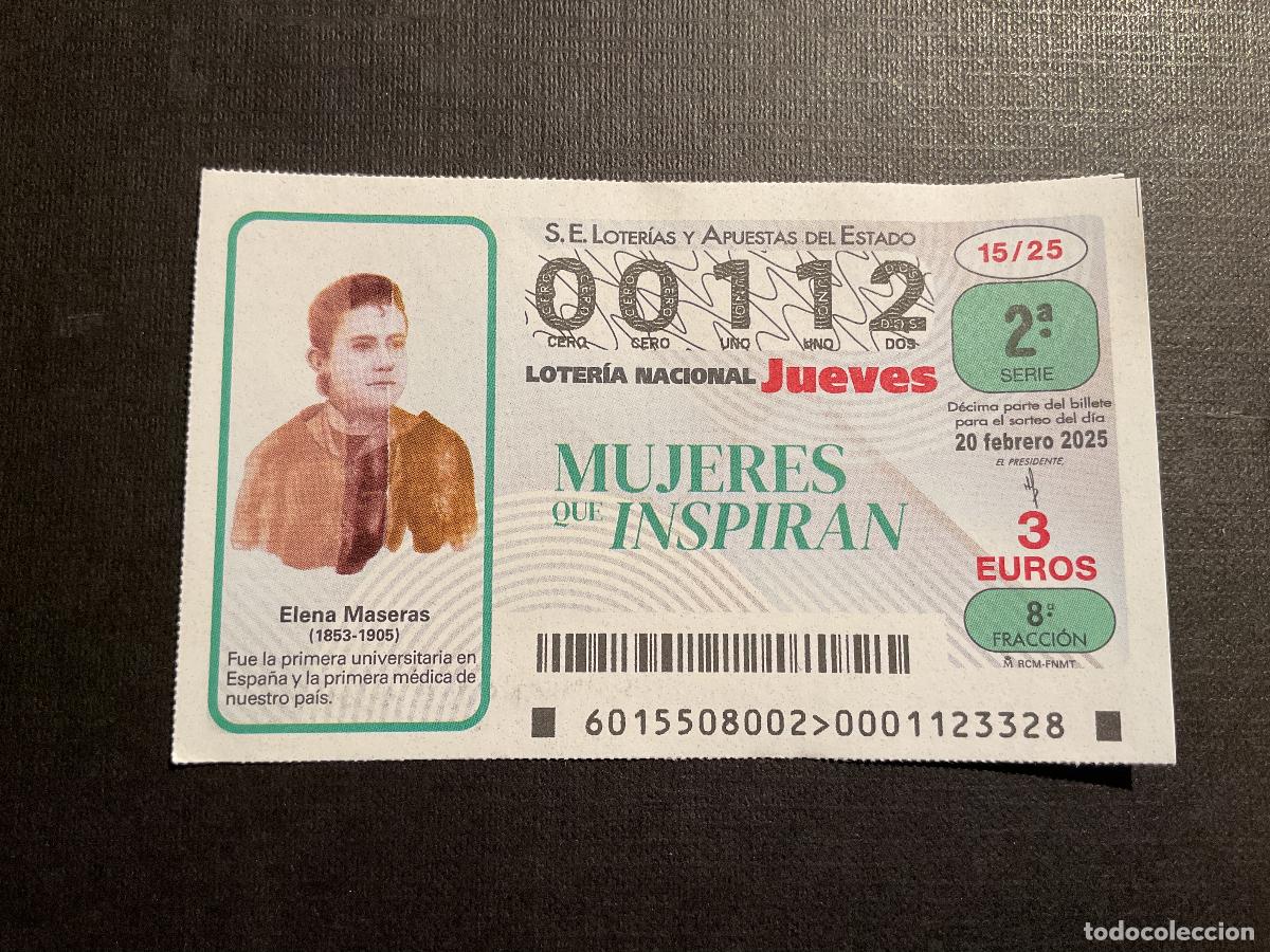 National Spanish Lottery: DECIMO LOTERIA JUEVES N&ordm; 00112 SORTEO 15 A&Ntilde;O 2025