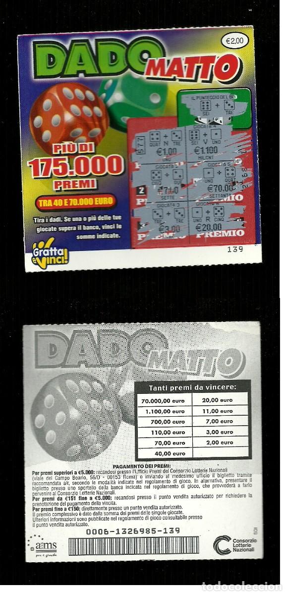 Nationale spanische Lotterie: Gratta e Vinci - Dado Matto - Lotto 0006 - 139