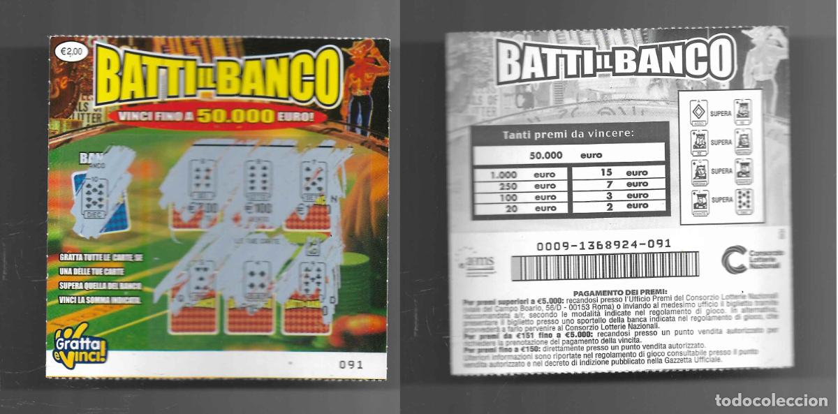 Nationale spanische Lotterie: Gratta e Vinci - Batti il Banco - Lotto 0009 - 91