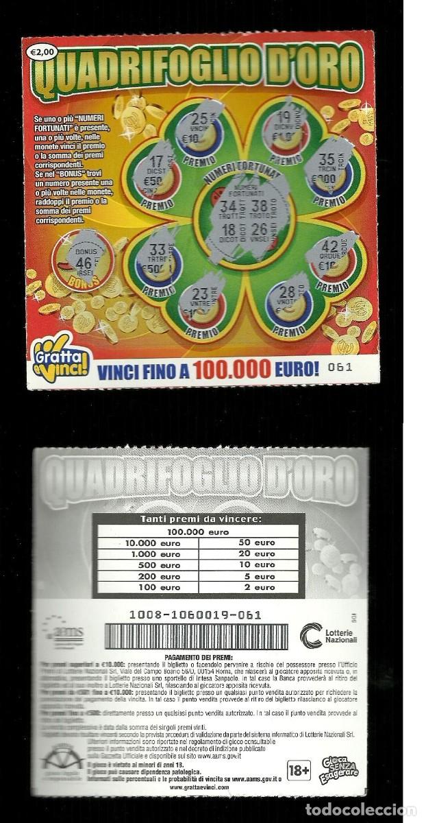 Nationale spanische Lotterie: Gratta e Vinci - Quadrifoglio D' Oro - Lotto 1008 II