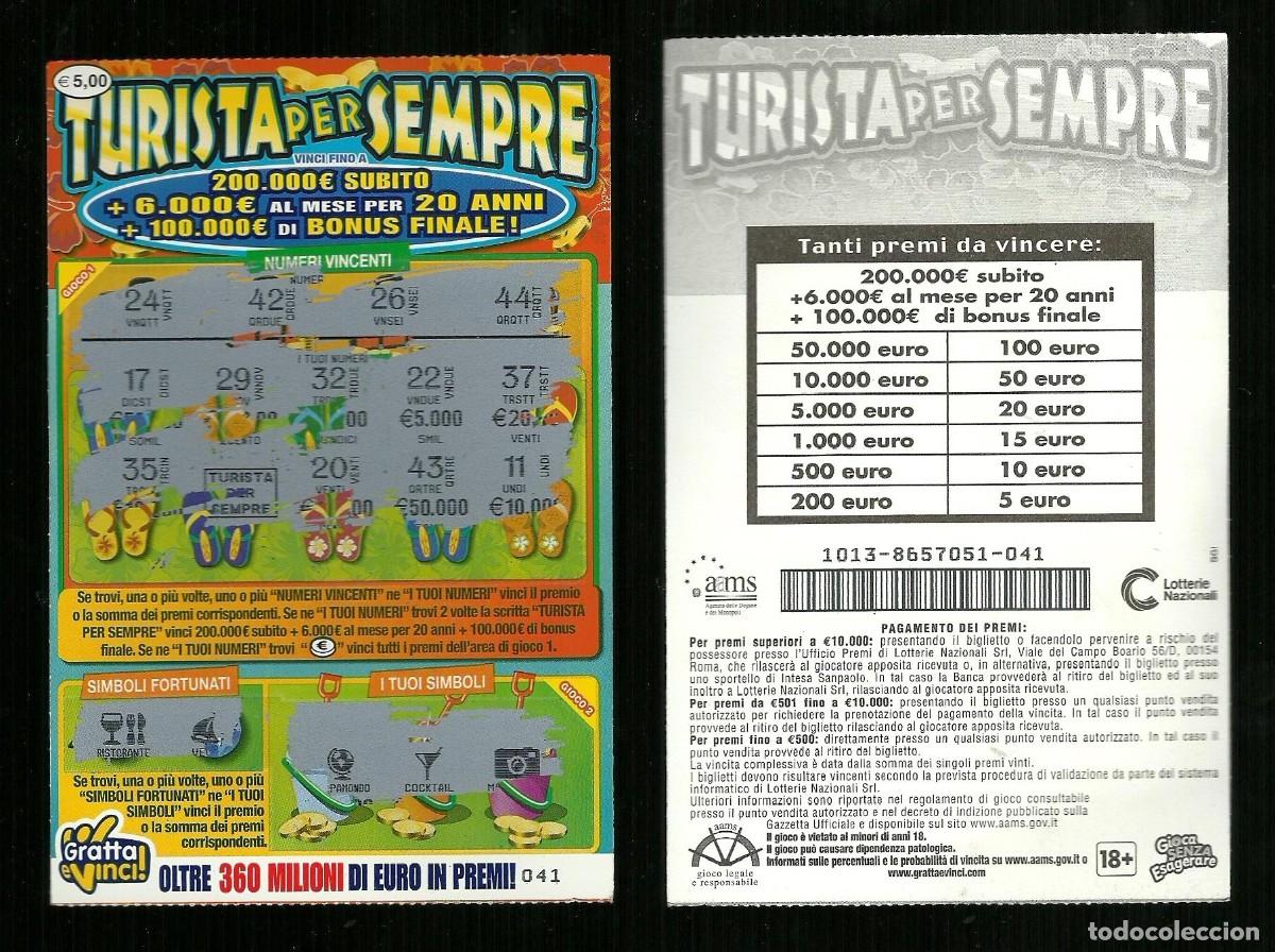 Nationale spanische Lotterie: Gratta e Vinci - Turista per Sempre - Lotto 1013 - 041