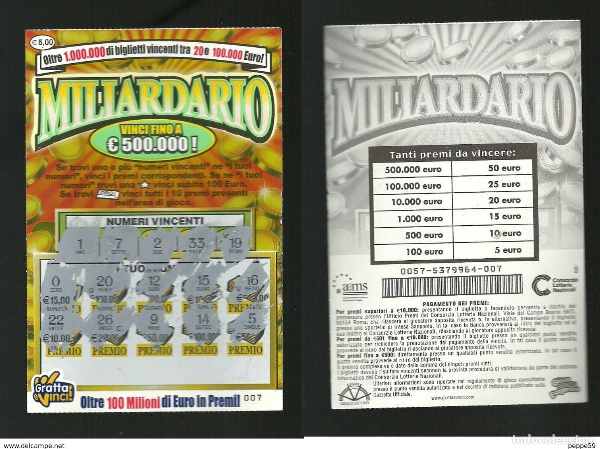 Nationale spanische Lotterie: Gratta e Vinci - Miliardario - Lotto 57