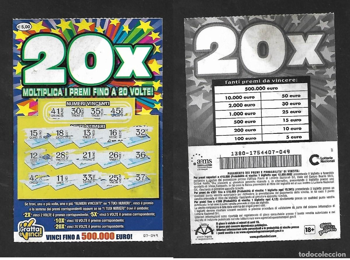 Nationale spanische Lotterie: Gratta e Vinci - 20 X - Lotto 1380