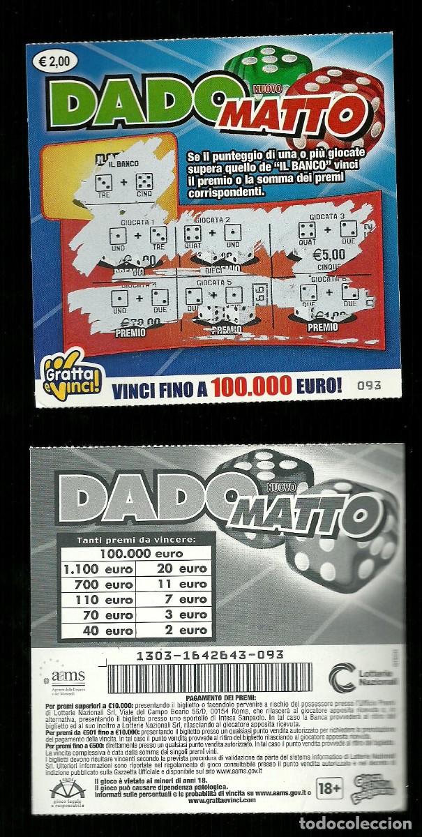 Nationale spanische Lotterie: Gratta e Vinci - Dado Matto - Lotto 1303 - 93