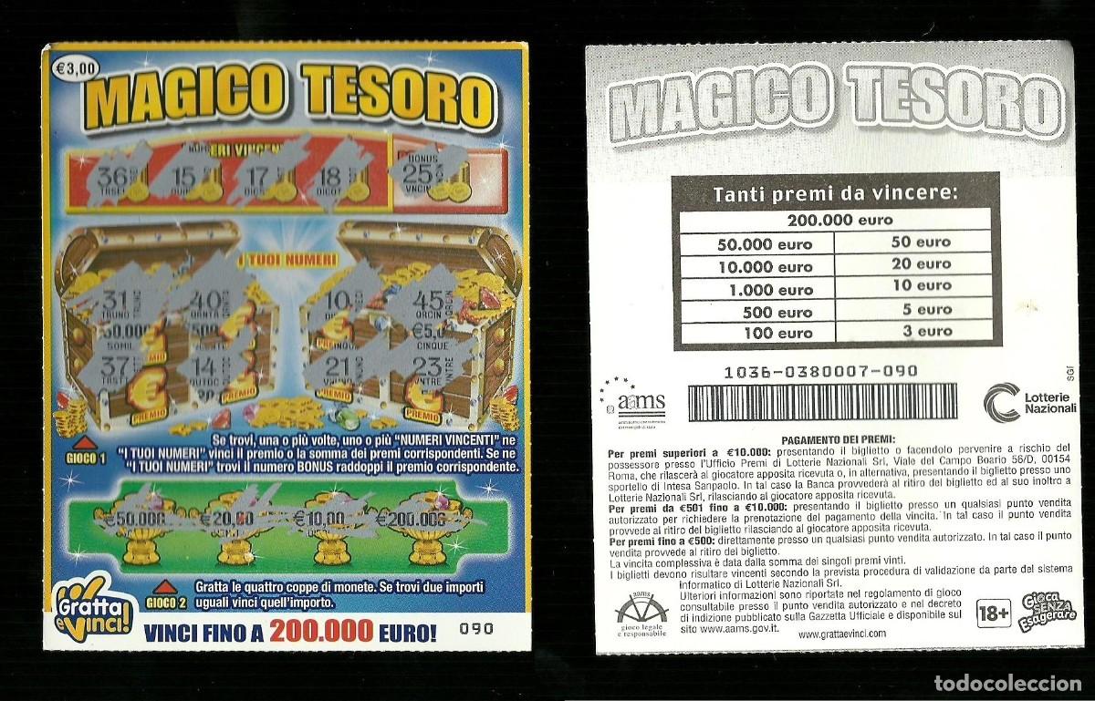 Nationale spanische Lotterie: Gratta e Vinci - Magico Tesoro - Lotto 1036