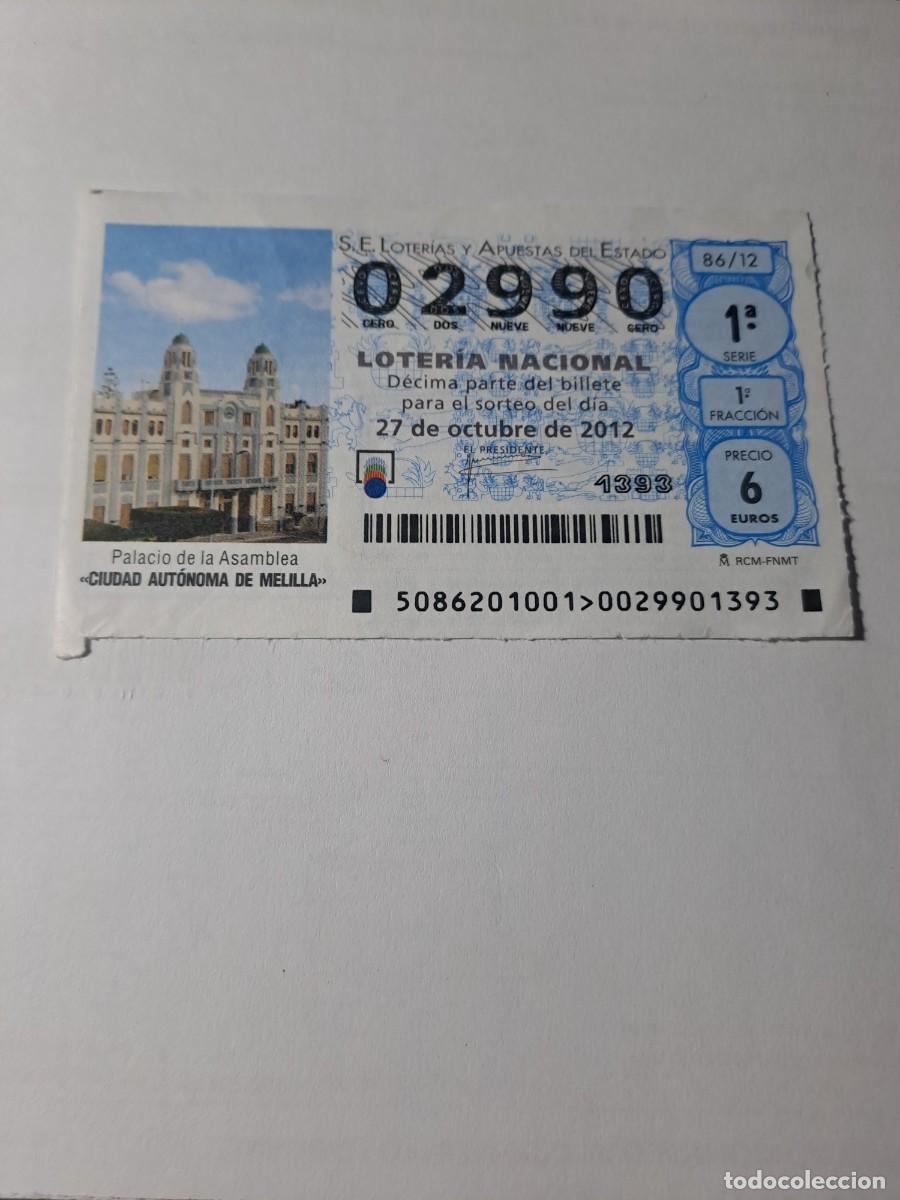National Spanish Lottery: Loteria Nacional 27 10 2012