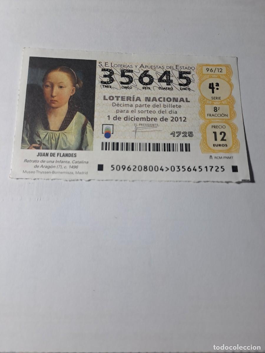 National Spanish Lottery: Loteria Nacional 01 12 2012
