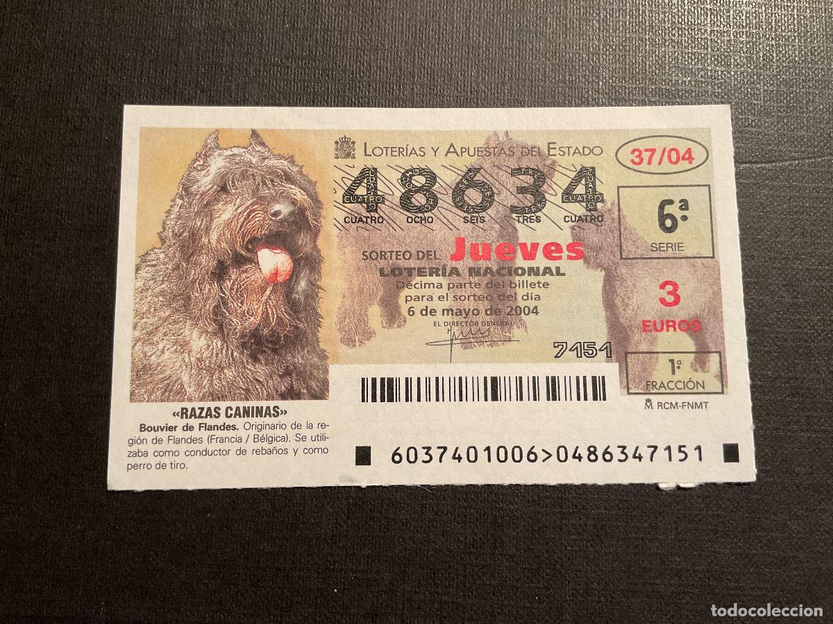 National Spanish Lottery: DECIMO LOTERIA JUEVES N&ordm; 48634 SORTEO 37 A&Ntilde;O 2004