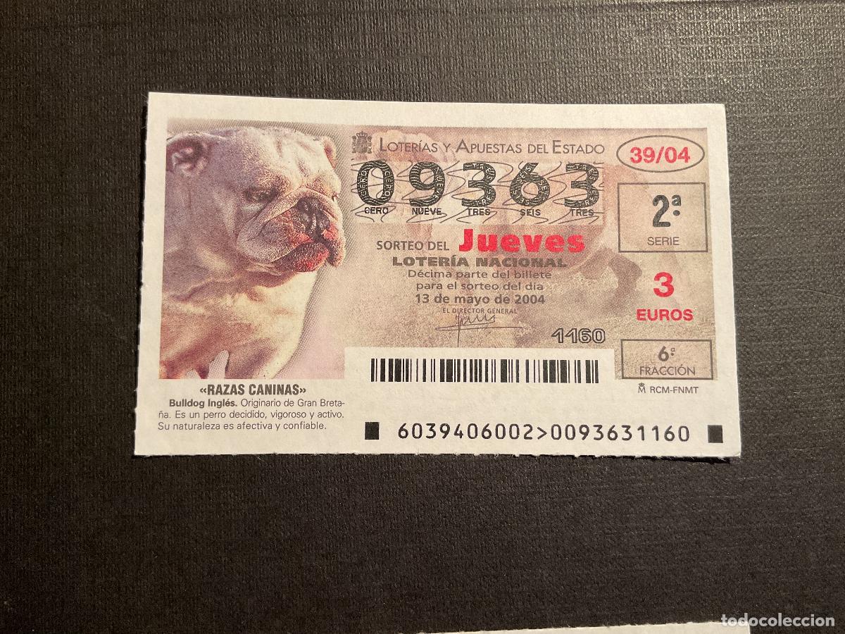 Nationale spanische Lotterie: DECIMO LOTERIA JUEVES N&ordm; 09363 SORTEO 39 A&Ntilde;O 2004