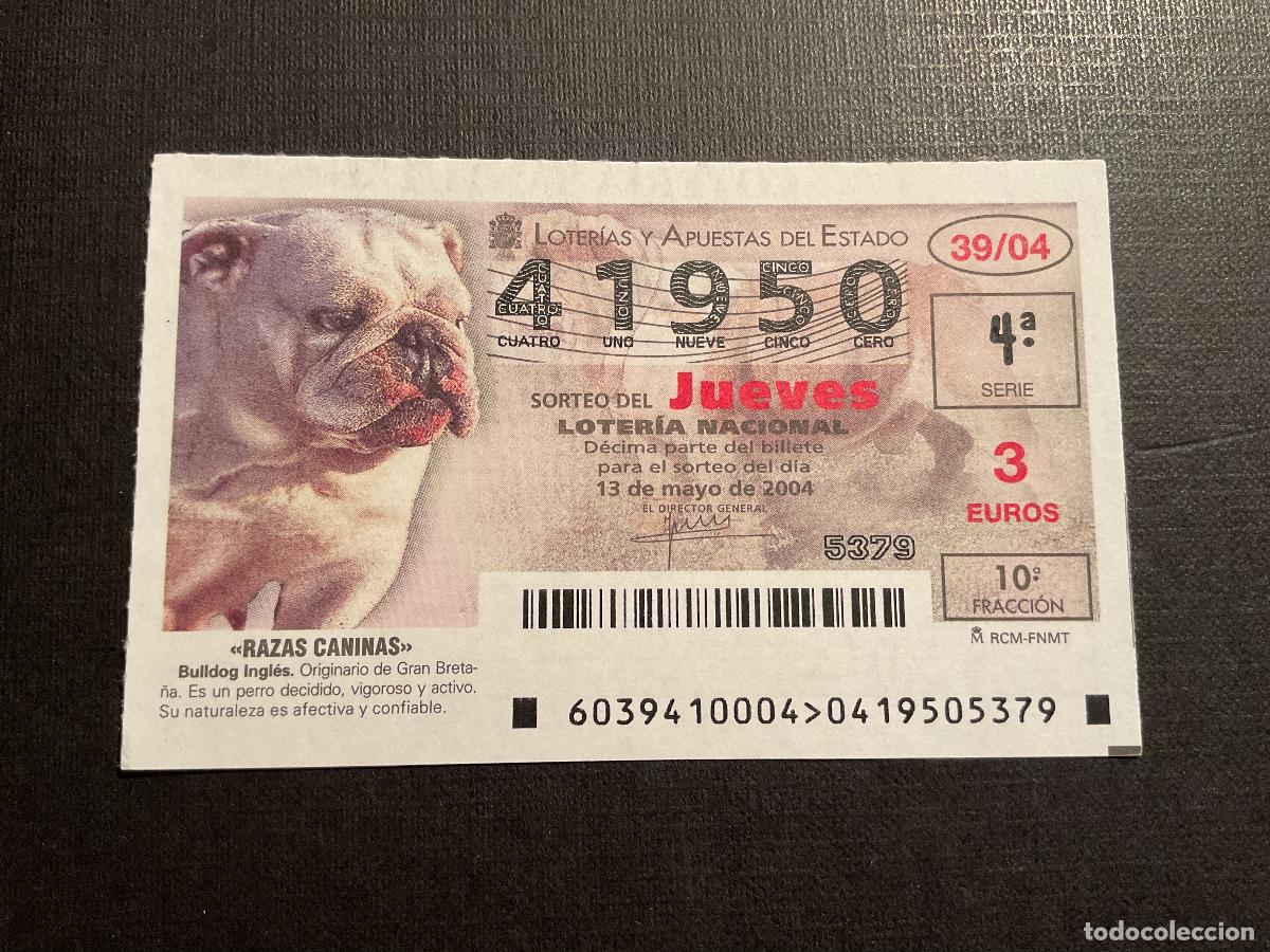 Nationale spanische Lotterie: DECIMO LOTERIA JUEVES N&ordm; 41950 SORTEO 39 A&Ntilde;O 2004