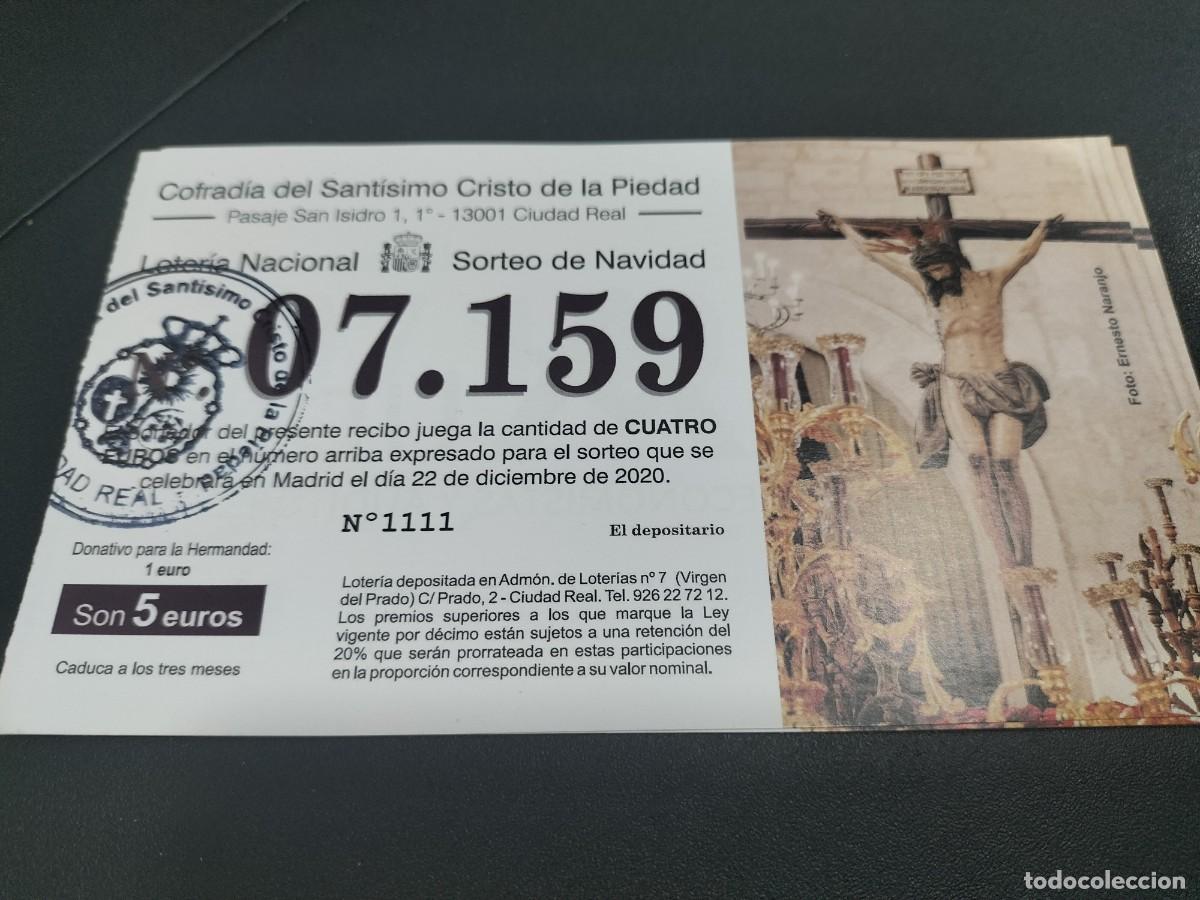 Nationale spanische Lotterie: 1 PARTICIPACION LOTER&Iacute;A NAVIDAD 22 DICIEMBRE 2020 - COFRADIA DEL CRISTO DE LA PIEDAD ( CIUDAD REAL