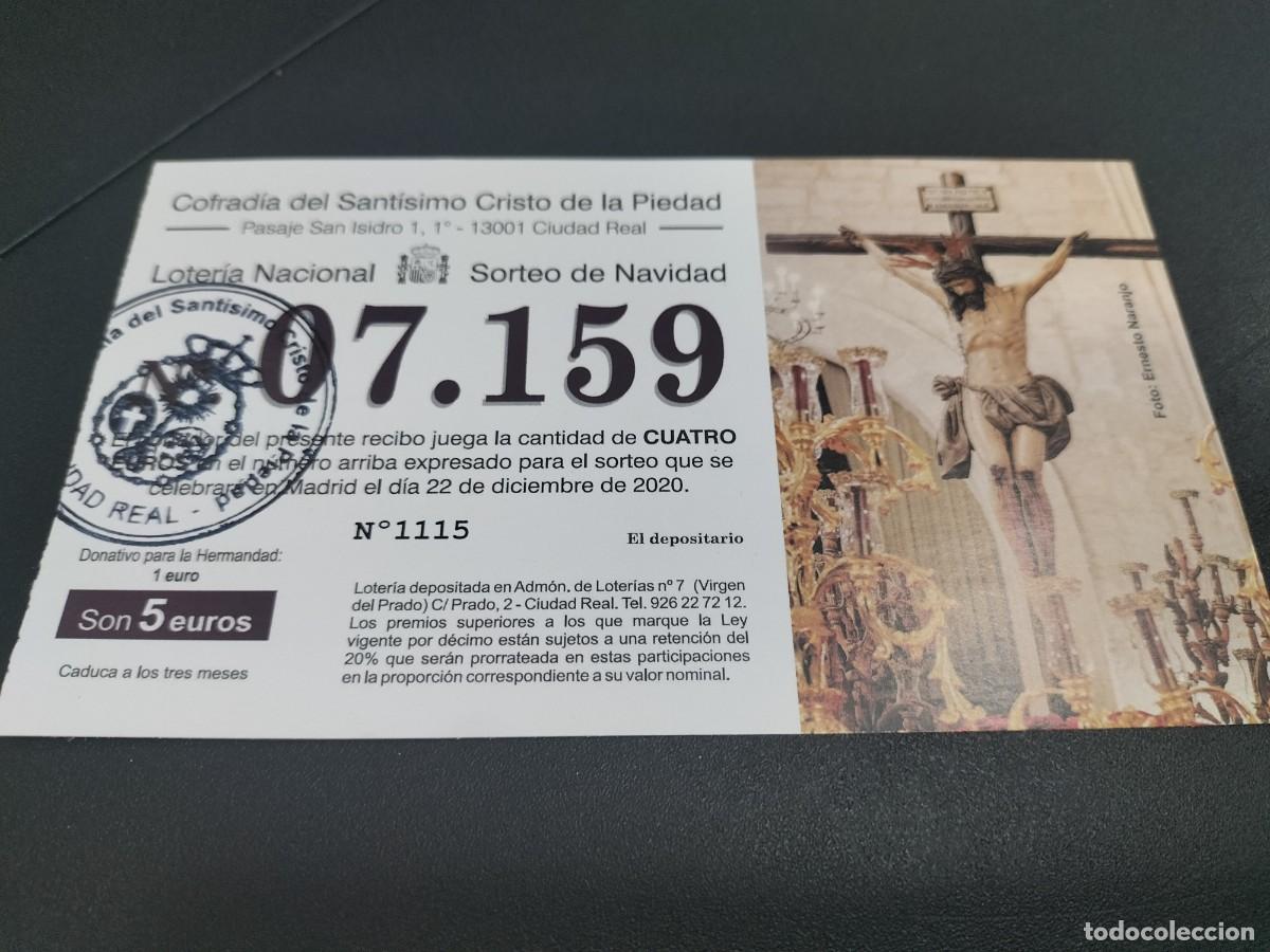 Nationale spanische Lotterie: 1 PARTICIPACION LOTER&Iacute;A NAVIDAD 22 DICIEMBRE 2020 - COFRADIA DEL CRISTO DE LA PIEDAD ( CIUDAD REAL