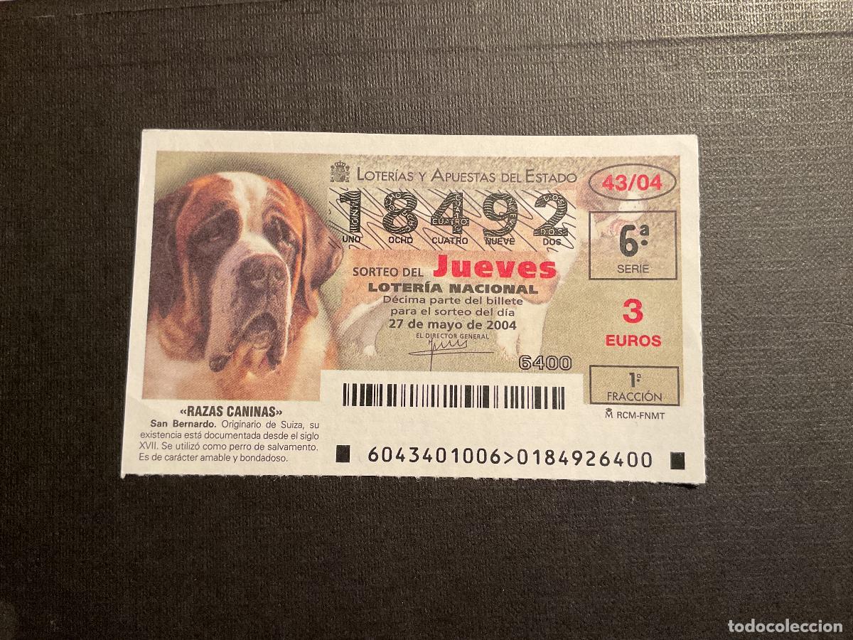 Nationale spanische Lotterie: DECIMO LOTERIA JUEVES N&ordm; 18492 SORTEO 43 A&Ntilde;O 2004