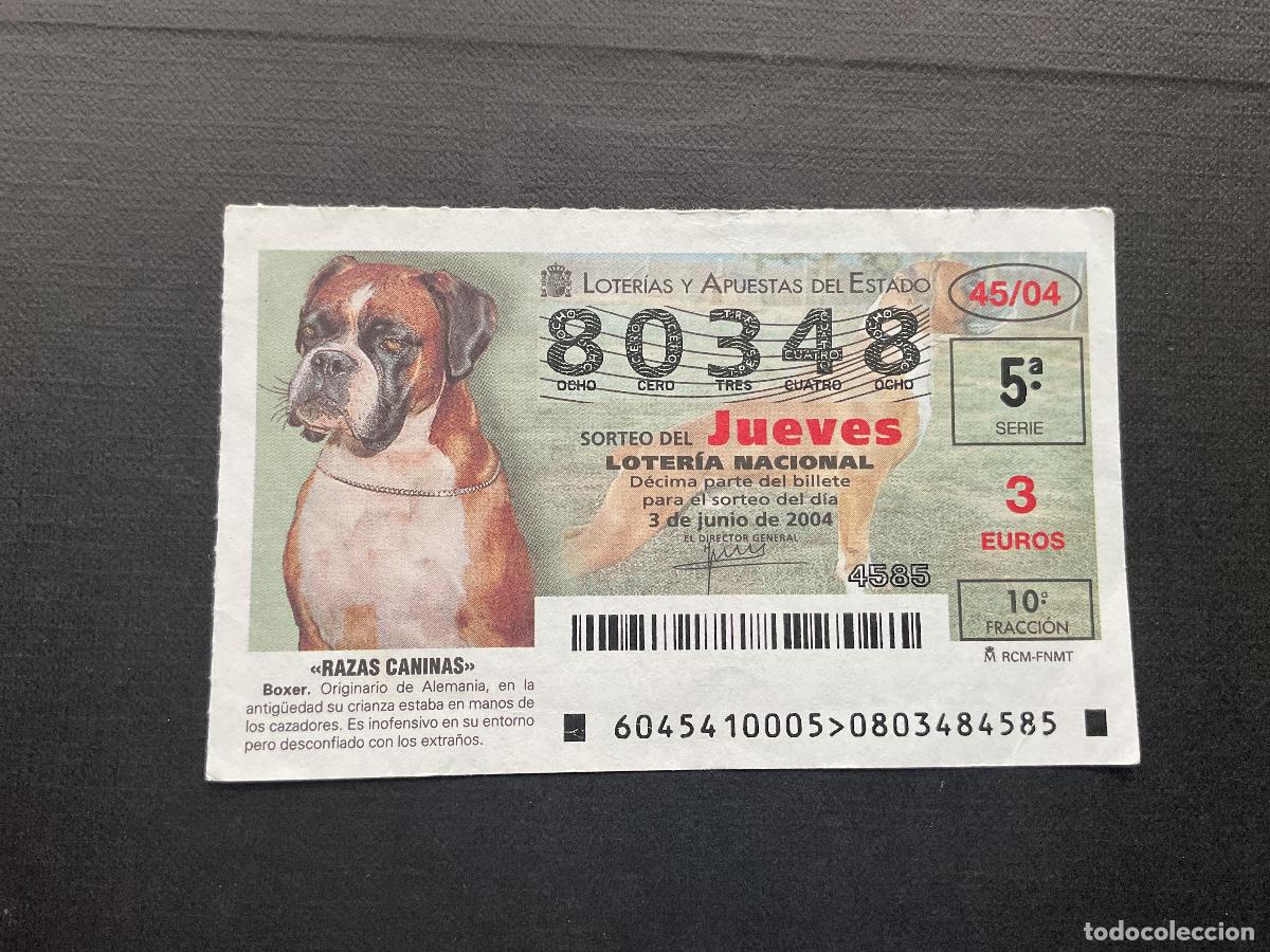 Nationale spanische Lotterie: DECIMO LOTERIA JUEVES N&ordm; 80348 SORTEO 45 A&Ntilde;O 2004
