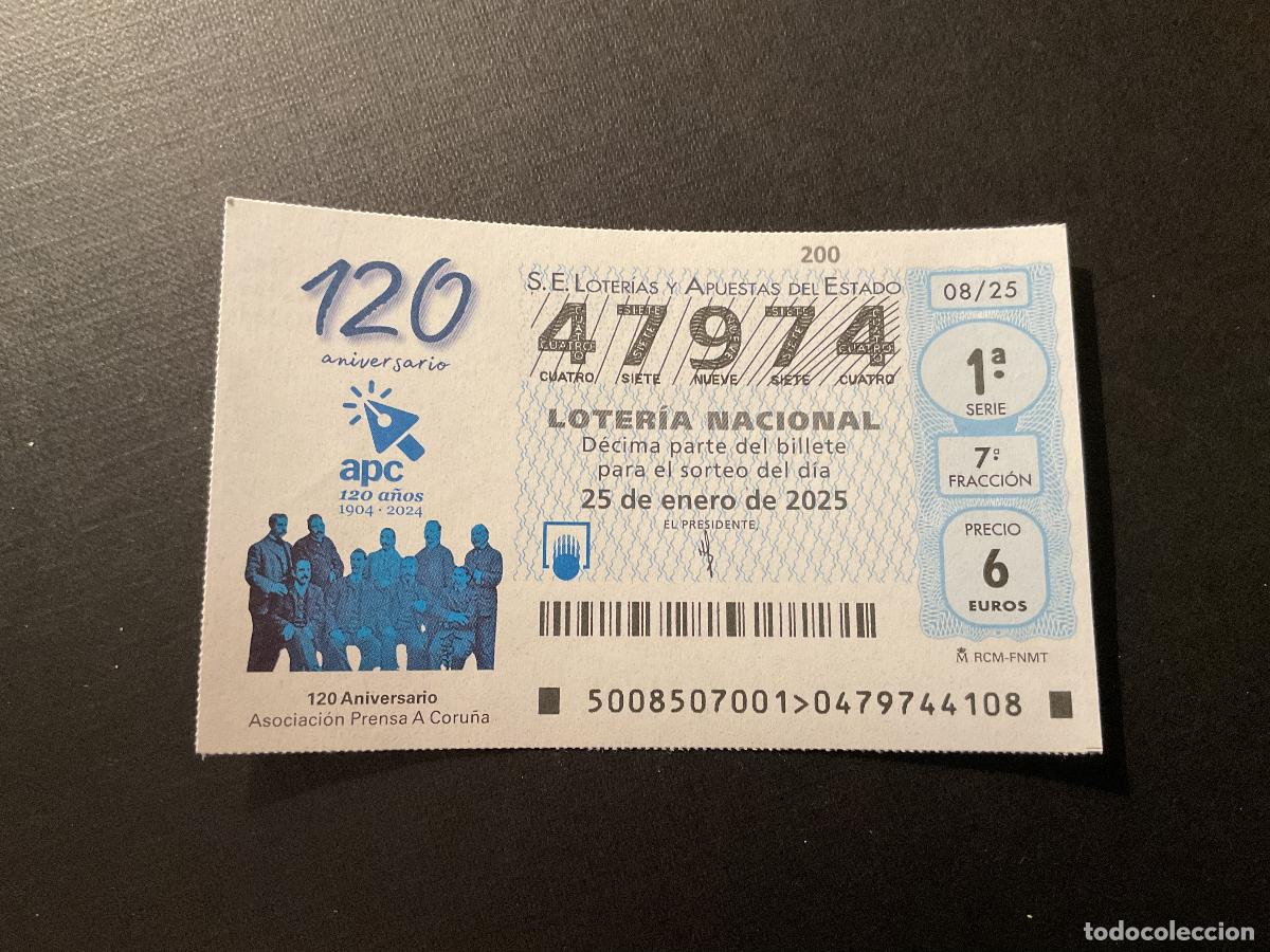 Nationale spanische Lotterie: DECIMO LOTERIA SABADO N&ordm; 47974 SORTEO 08 A&Ntilde;O 2025 NUMERO CAPICUA