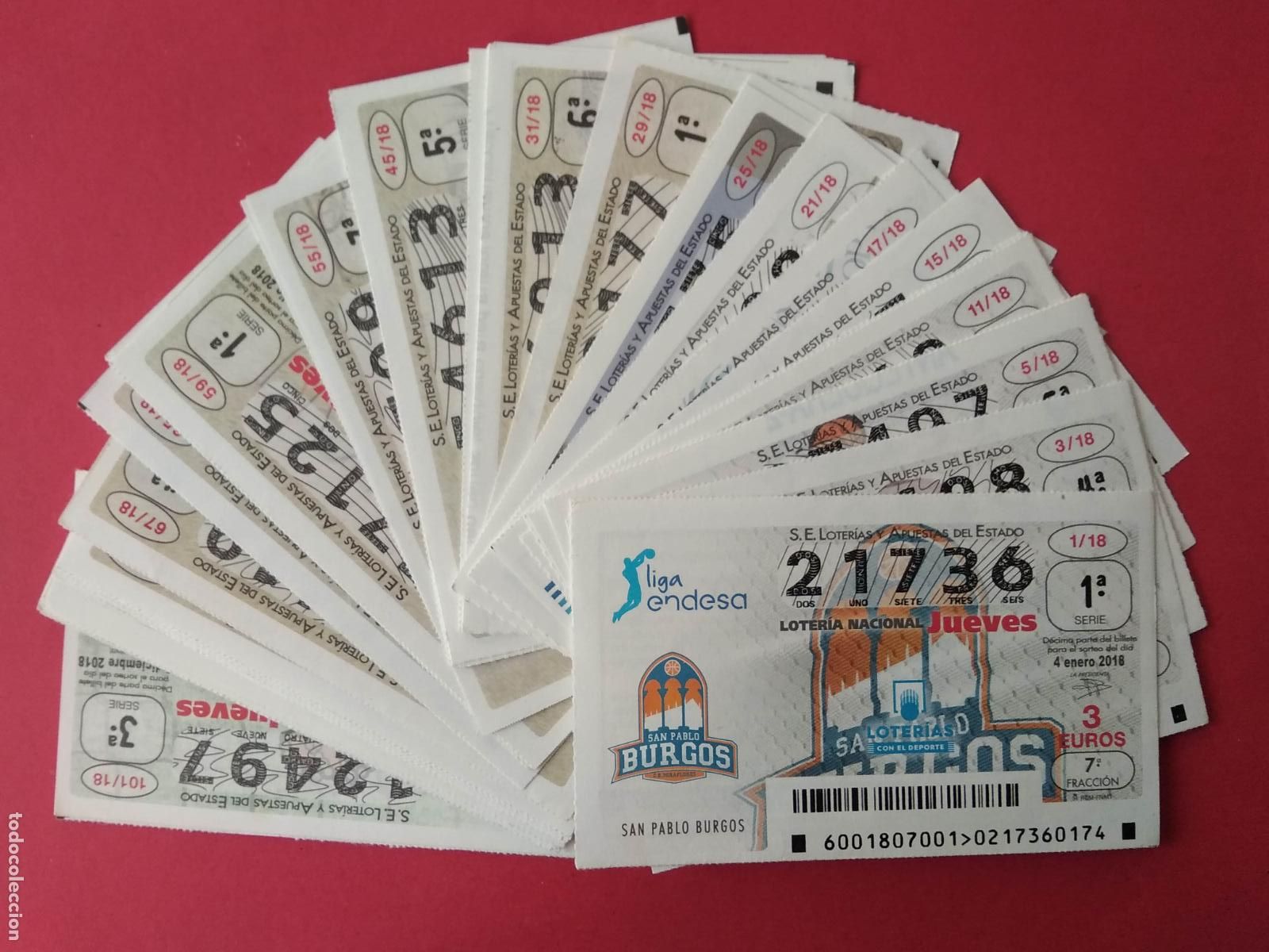 Nationale spanische Lotterie: LOTERIA NACIONAL A&Ntilde;O 2018 COMPLETO DE LOS JUEVES