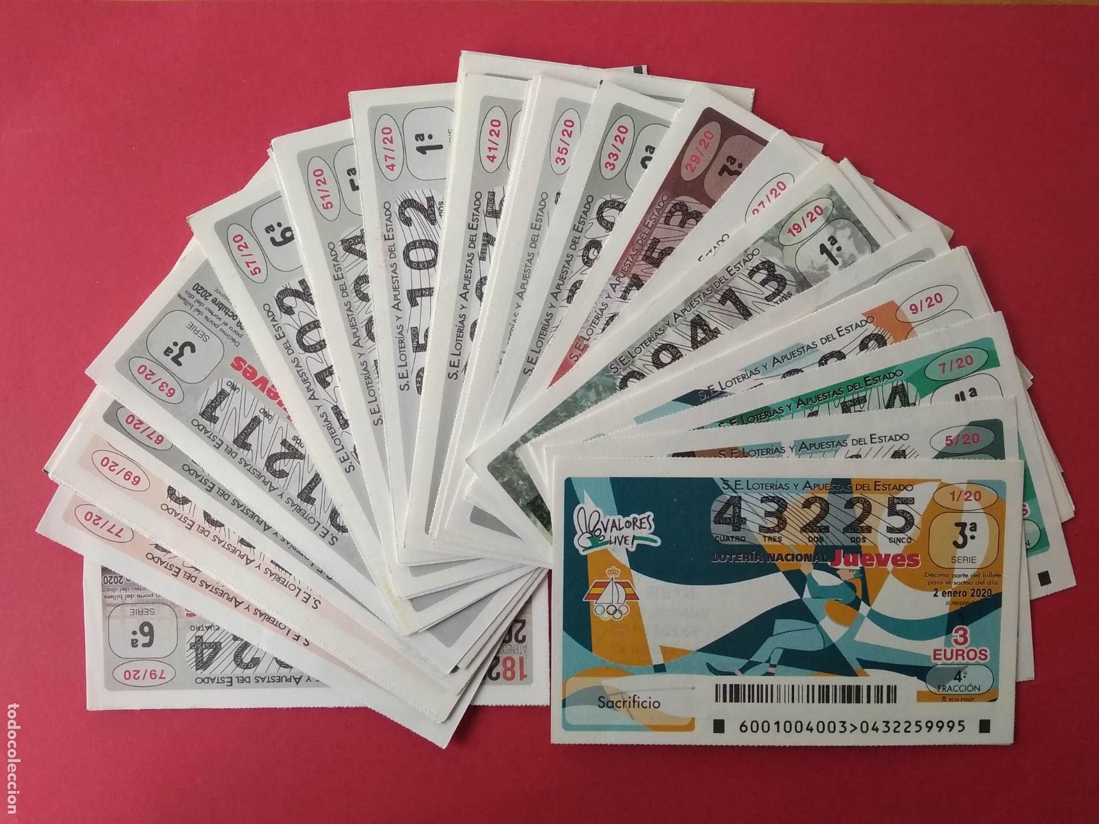 Nationale spanische Lotterie: LOTERIA NACIONAL A&Ntilde;O 2020 COMPLETO DE LOS JUEVES