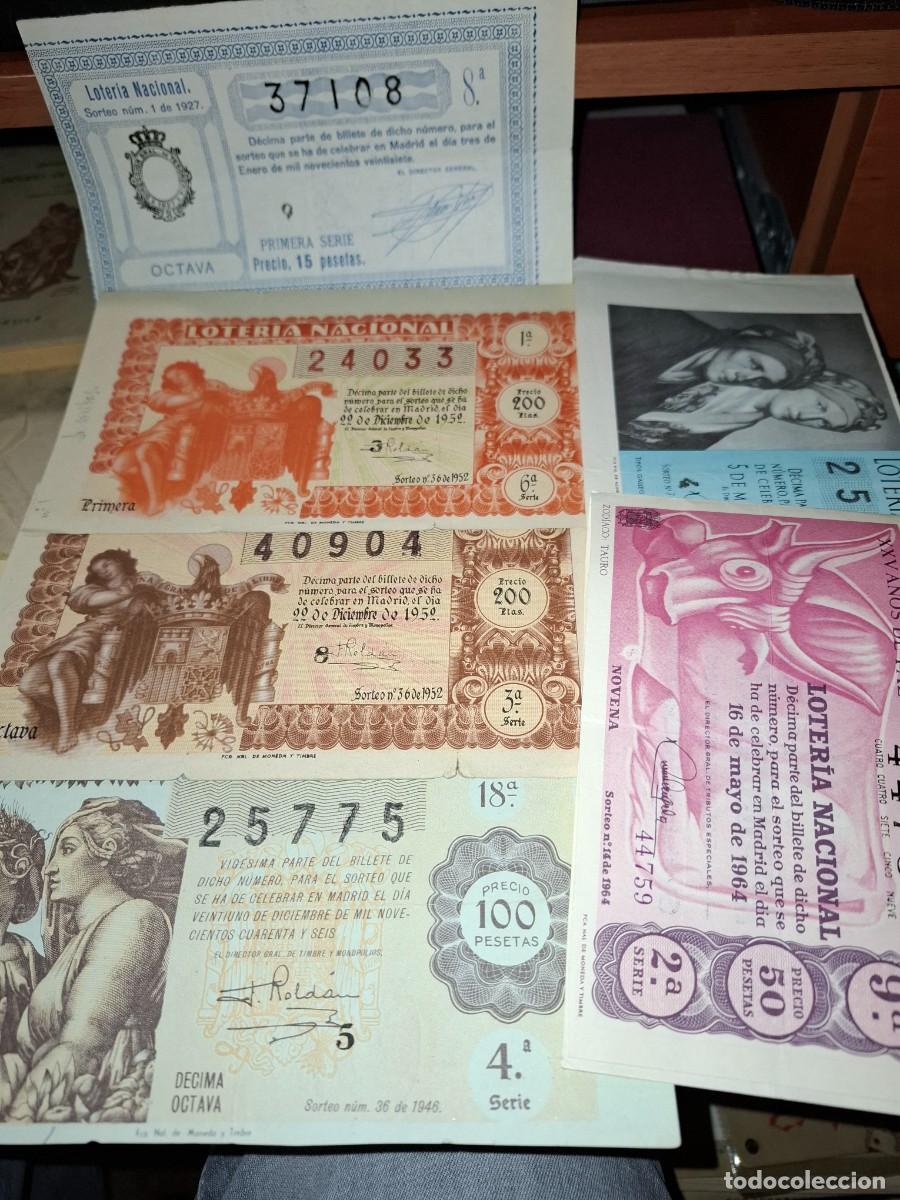 Nationale spanische Lotterie: 7 billetes loteria nacional, 1927, 1946, 1952, 1960, 1964