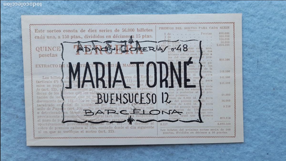 Loter&iacute;a nacional: D&eacute;cimo. Sorteo n&ordm;: 9 de 1961. - Foto 2