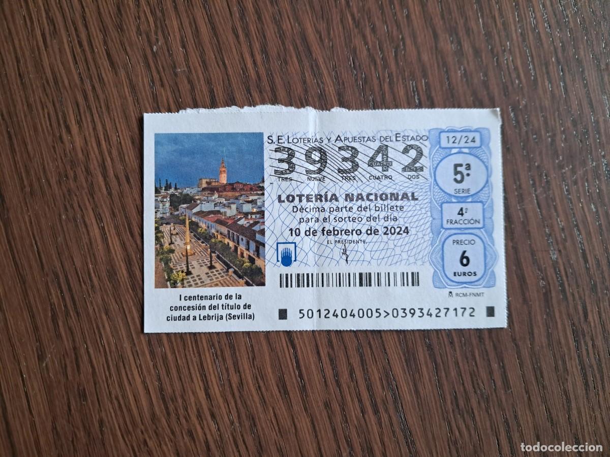 Loterie Nationale: d&eacute;cimo loter&iacute;a nacional de d&iacute;a 10-02-24, I cent. concesi&oacute;n t&iacute;tulo ciudad a Lebrija, Sevilla. 12/24