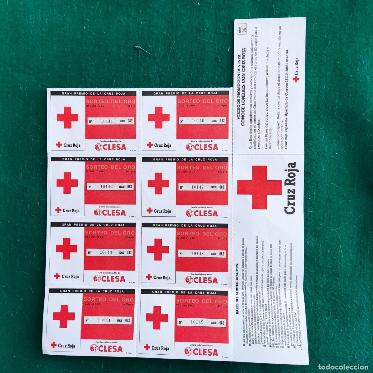 Loterie Nationale: 8 papeletas SORTEO DEL ORO DE CRUZ ROJA 1995