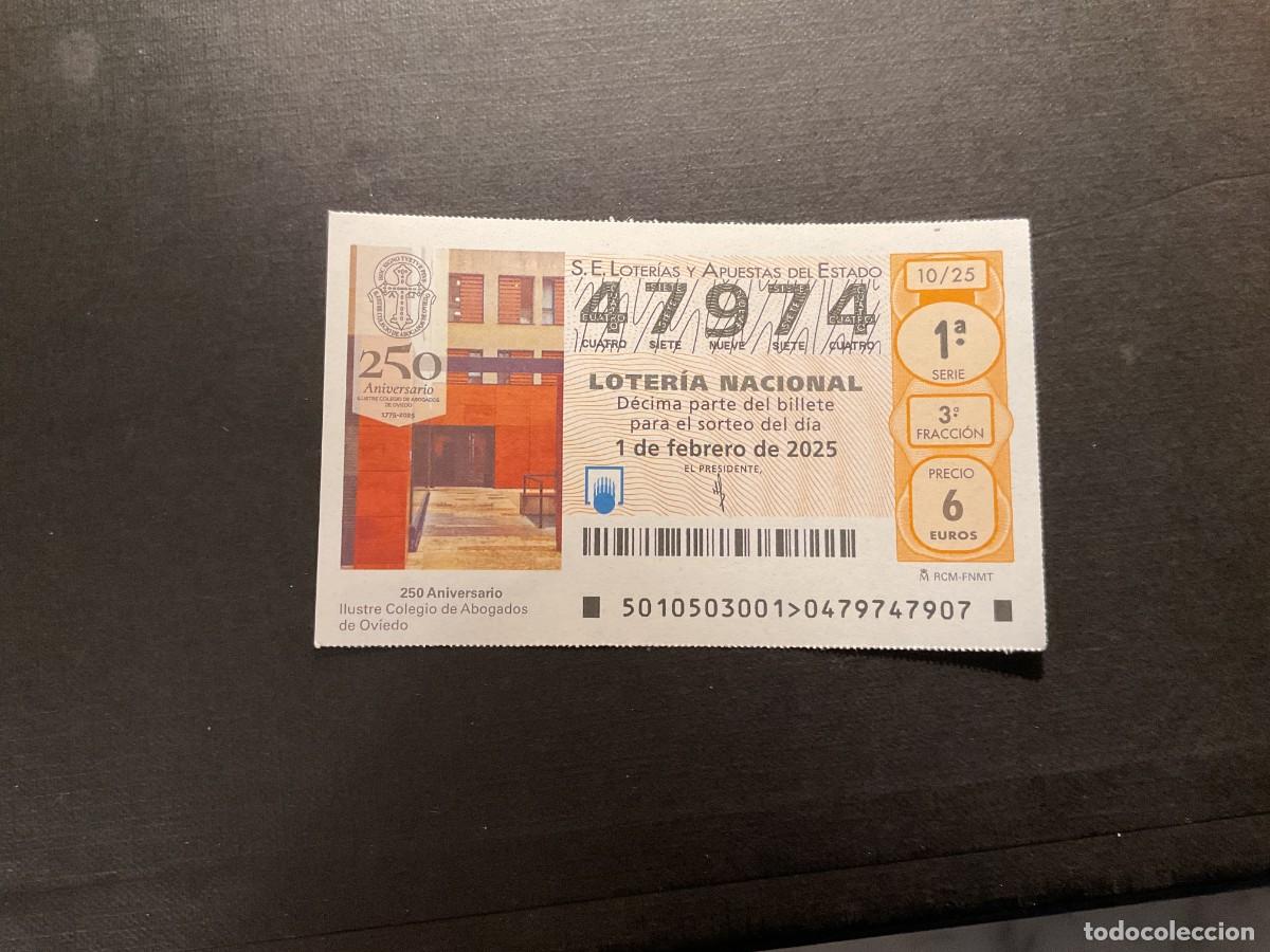 Nationale spanische Lotterie: DECIMO LOTERIA SABADO N&ordm; 47974 SORTEO 10 A&Ntilde;O 2025 NUMERO CAPICUA