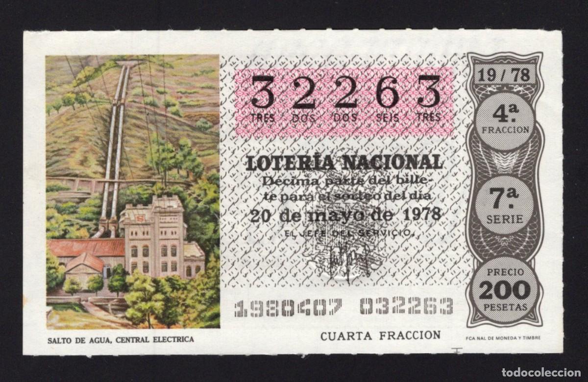 Nationale spanische Lotterie: L. Nacional 20 Mayo de 1978. Central El&eacute;ctrica. n&ordm; 32263. Admon&ordm; 51 Madrid.