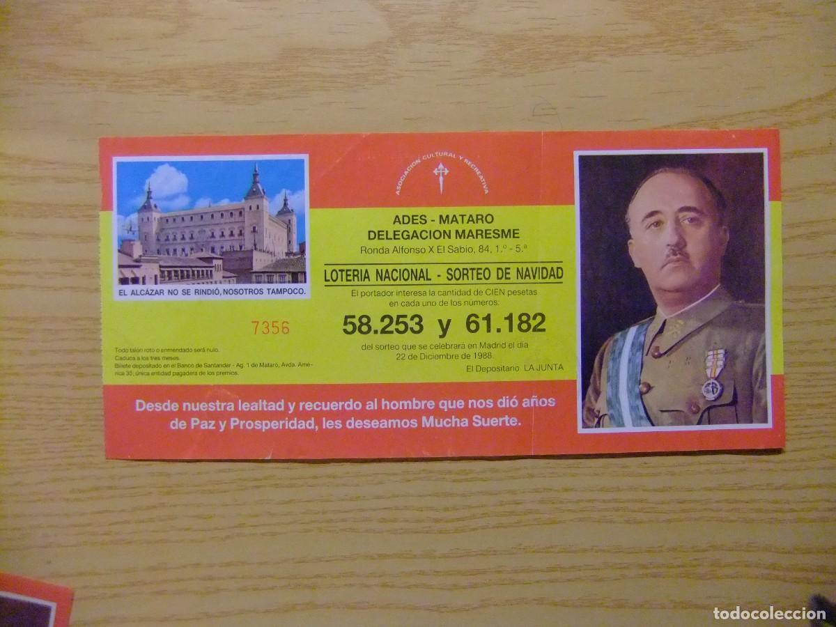 Loterie Nationale: 201 LOTERIA NACIONAL SORTEO NAVIDAD 1988 ALCAZAR Y FRANCO