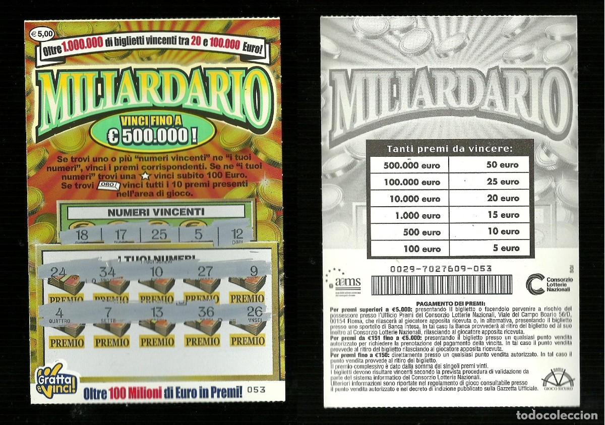 Loterie Nationale: Gratta e Vinci - Miliardario - Lotto 29
