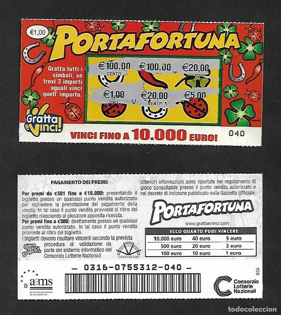 Lotaria Nacional: Gratta e Vinci - Portafortuna - Lotto 316