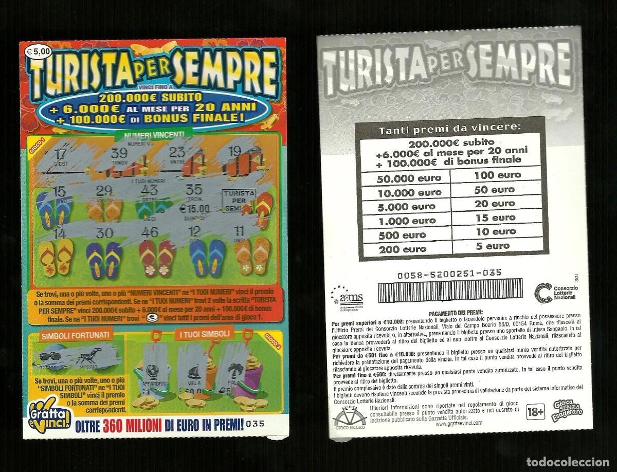 Nationale spanische Lotterie: Gratta e Vinci - Turista per Sempre - Lotto 58 - 035