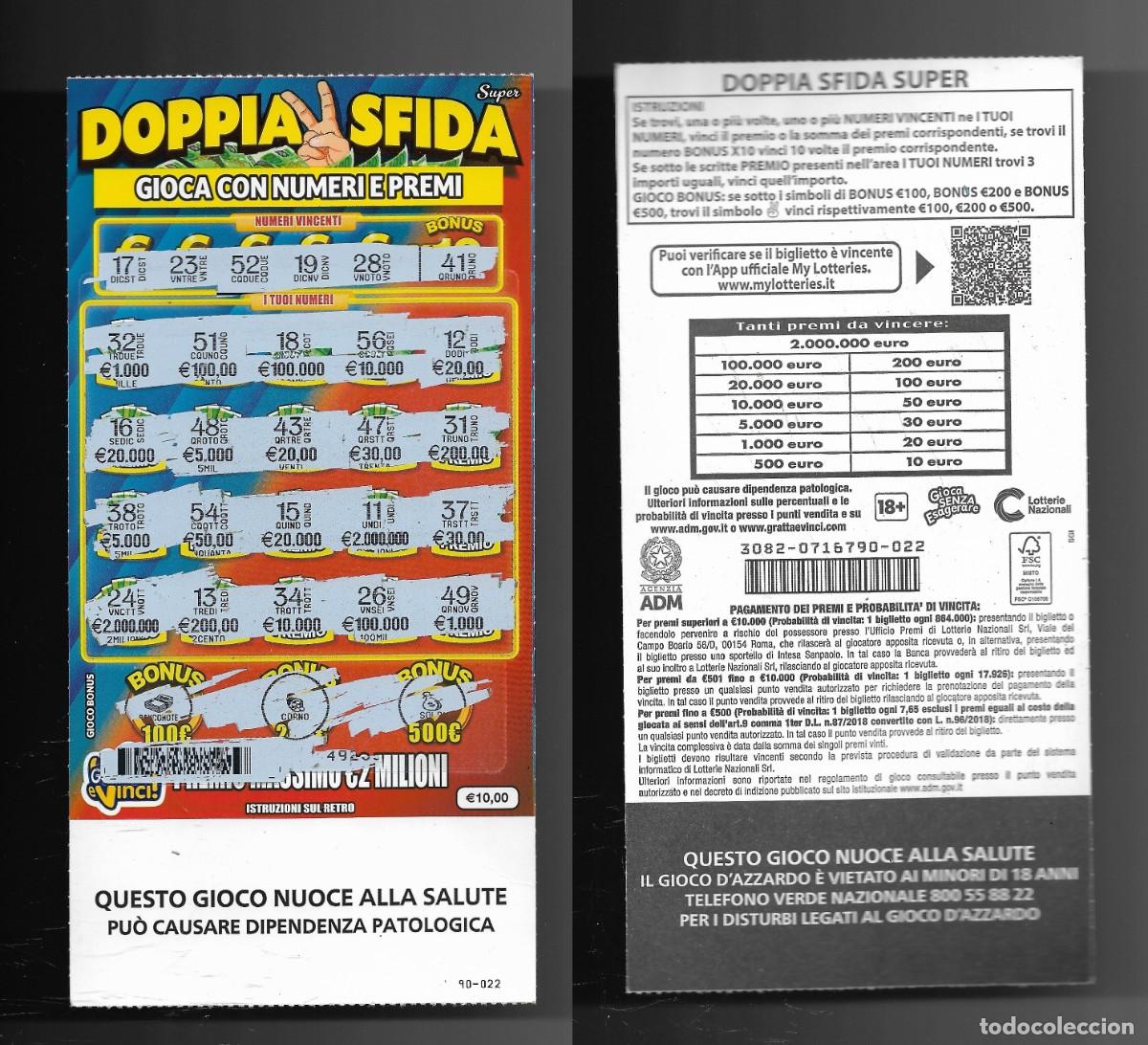 Nationale spanische Lotterie: Gratta e Vinci - Doppia Sfida Super - Lotto 3082