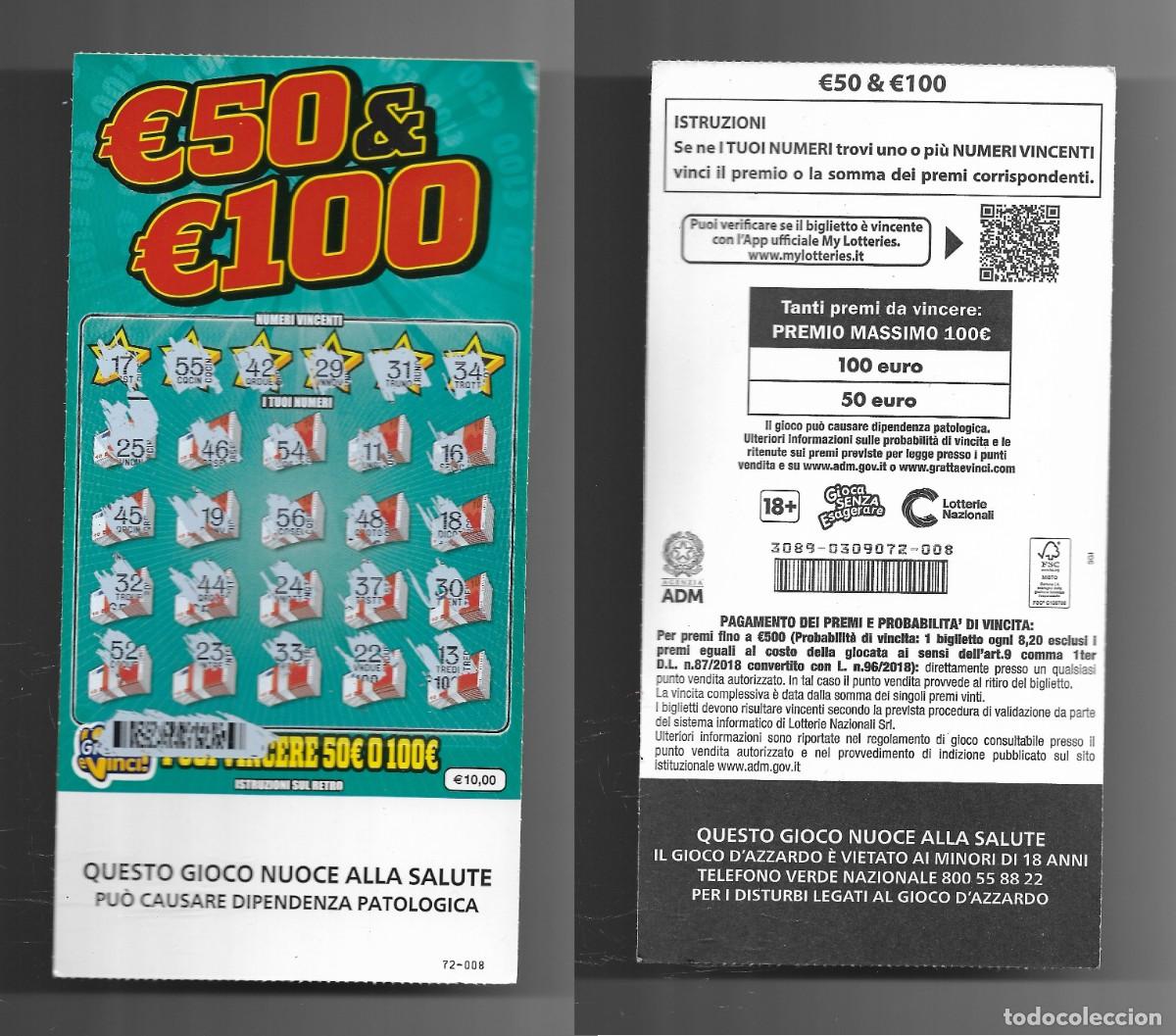 Nationale spanische Lotterie: Gratta e Vinci - 50 & 100 - Lotto 3089
