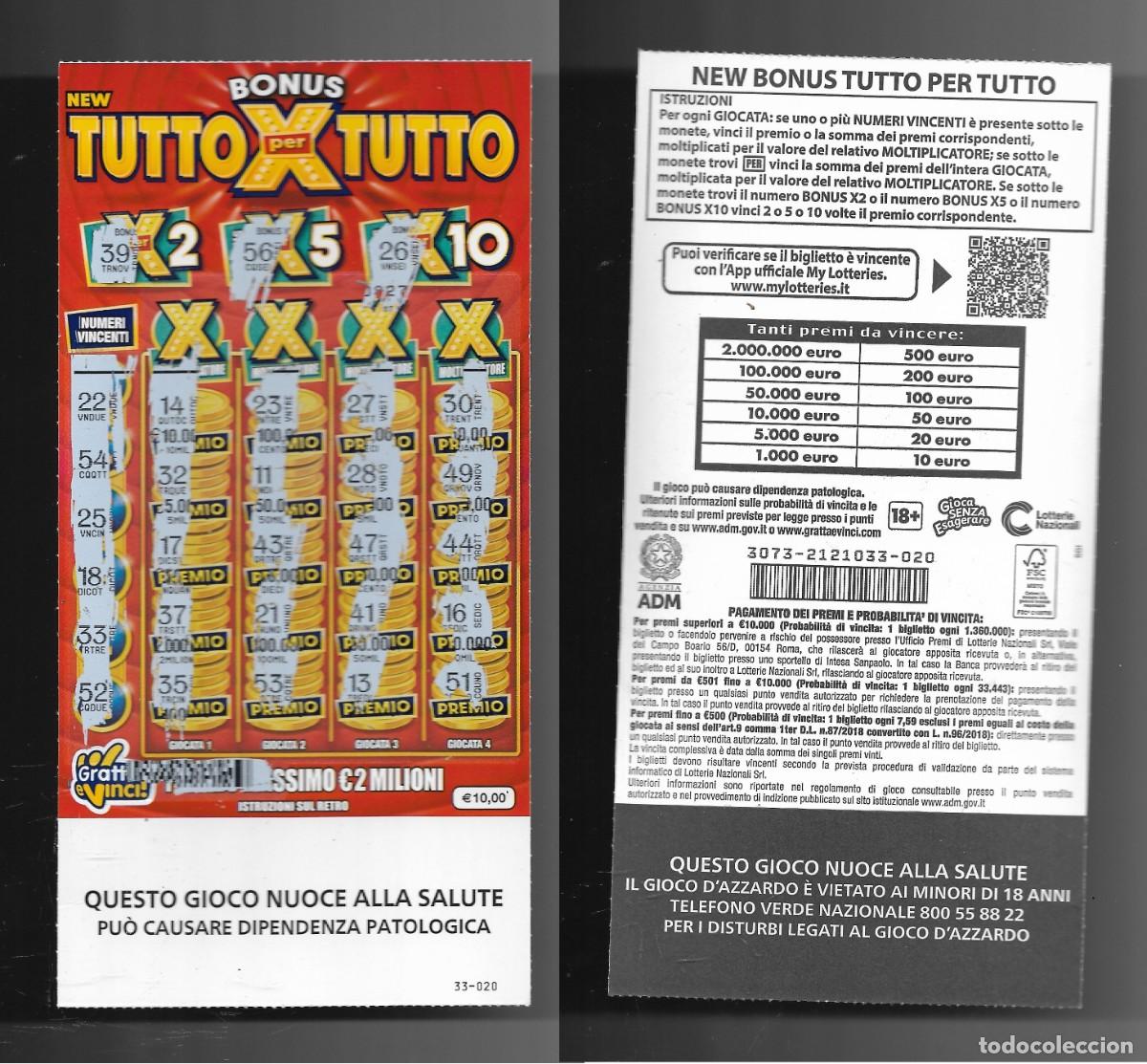 Nationale spanische Lotterie: Gratta e Vinci - New Tutto per Tutto - Lotto 3073