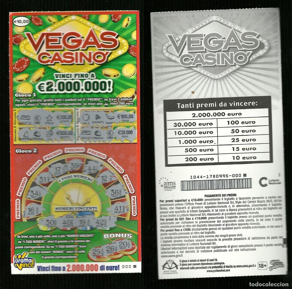 Nationale spanische Lotterie: Gratta e Vinci - Vegas Casin&ograve; - Lotto 1044