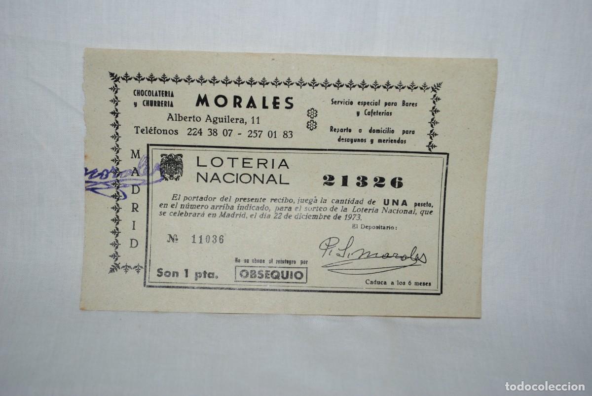 Nationale spanische Lotterie: CHOCOLATERIA Y CHURRERIA MORALES , OBSEQUIO ,.
