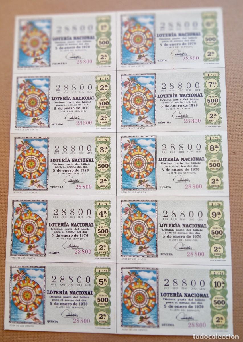 National Spanish Lottery: LOMO2 BILLETE COMPLET0 DEL A&Ntilde;O 1970 TERMINADO EN 00