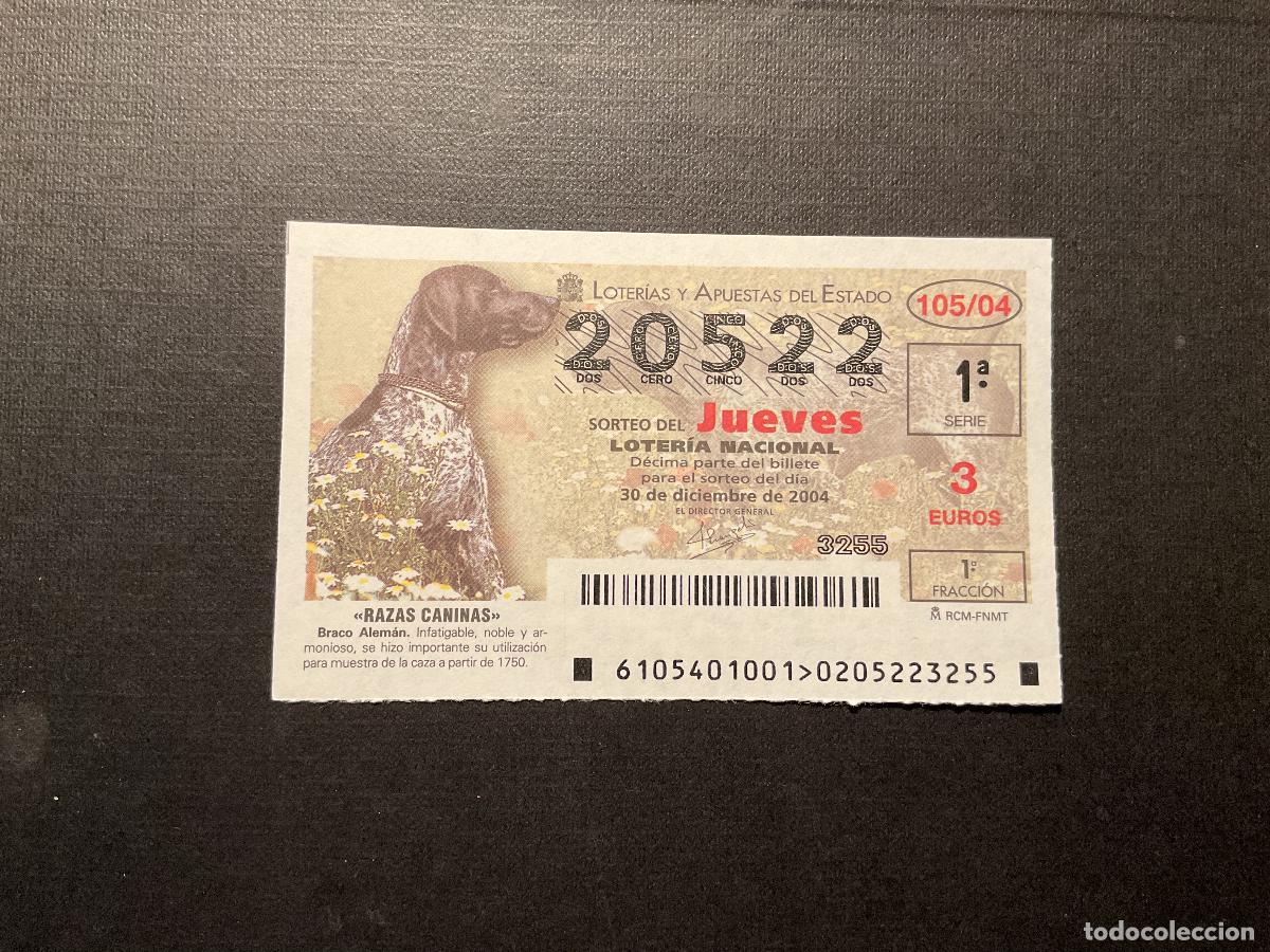 National Spanish Lottery: DECIMO LOTERIA JUEVES N&ordm; 20522 SORTEO 105 A&Ntilde;O 2004