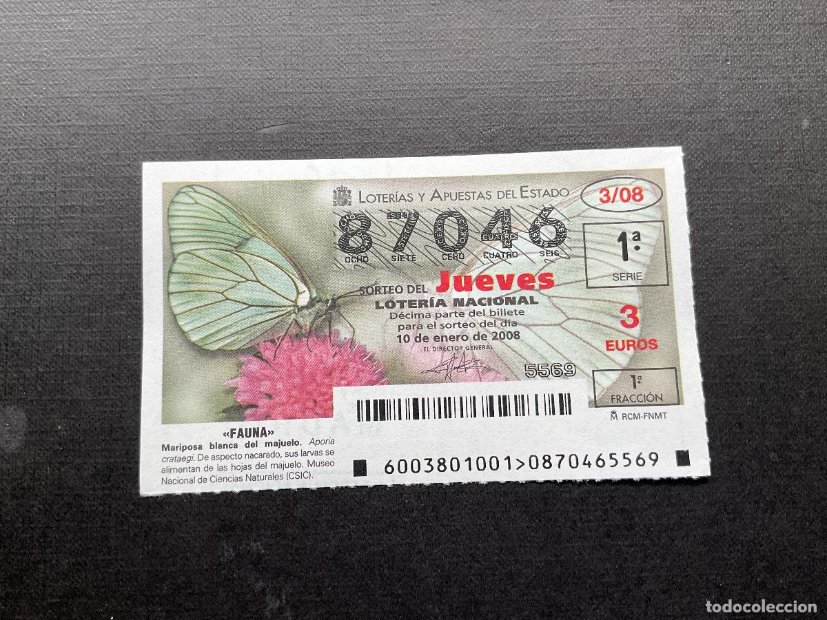 National Spanish Lottery: DECIMO LOTERIA JUEVES N&ordm; 87046 SORTEO 03 A&Ntilde;O 2008